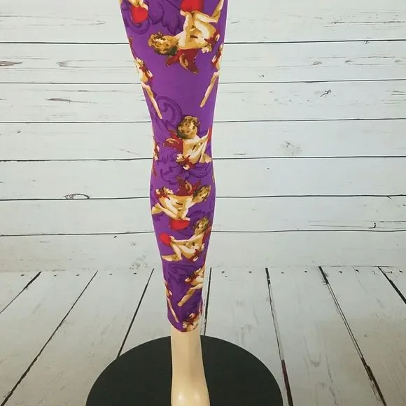 Lularoe Cupid Hearts Leggings Tall & Curvy - Picture 4 of 4